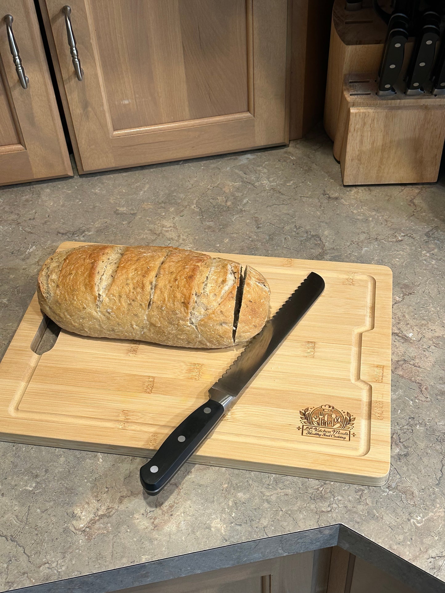 Bamboo Bliss Cutting Board with Utensils