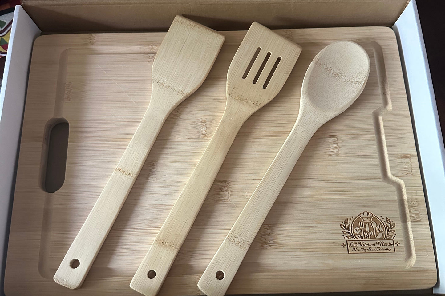 Bamboo Bliss Cutting Board with Utensils