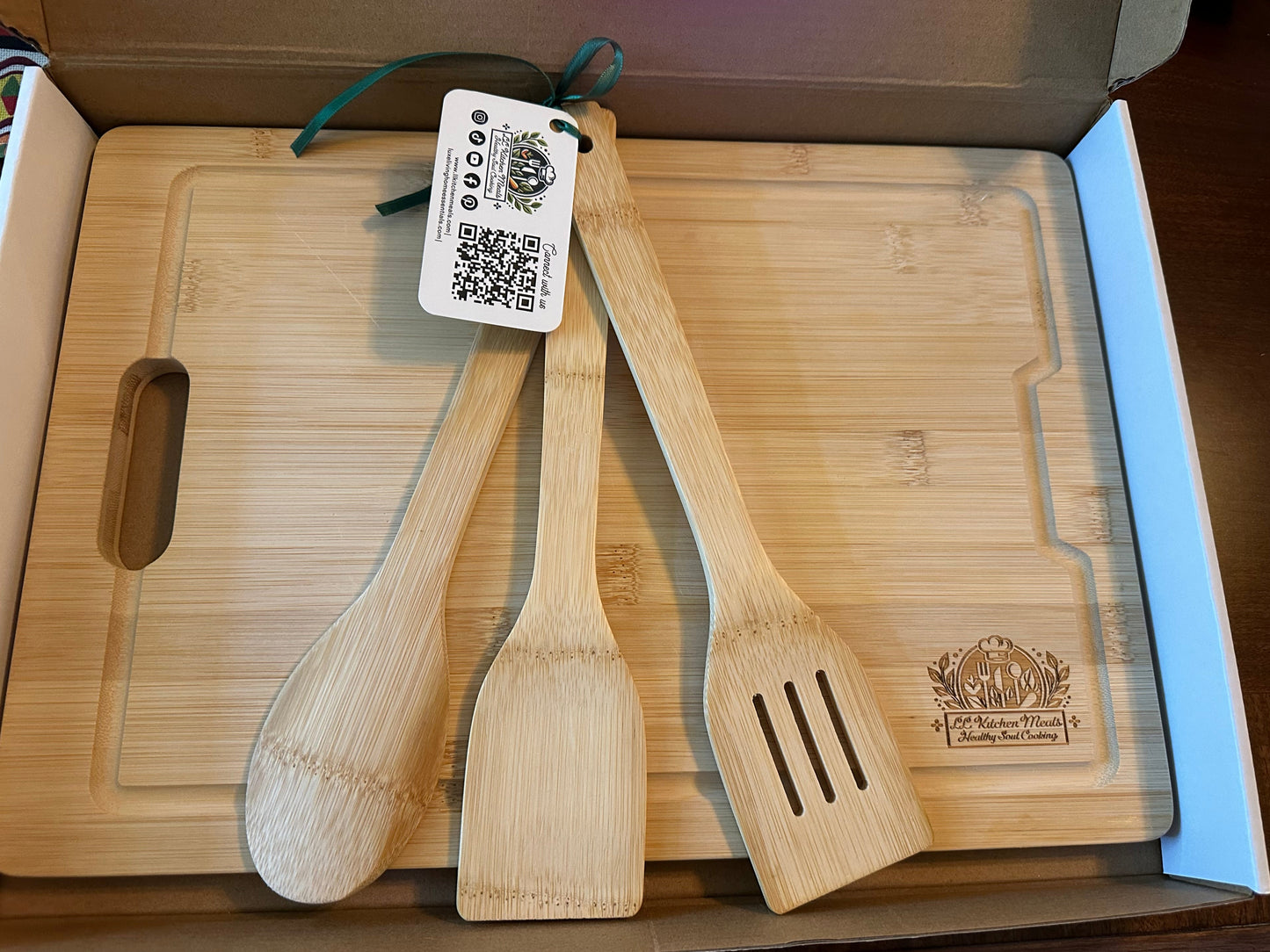 Bamboo Bliss Cutting Board with Utensils