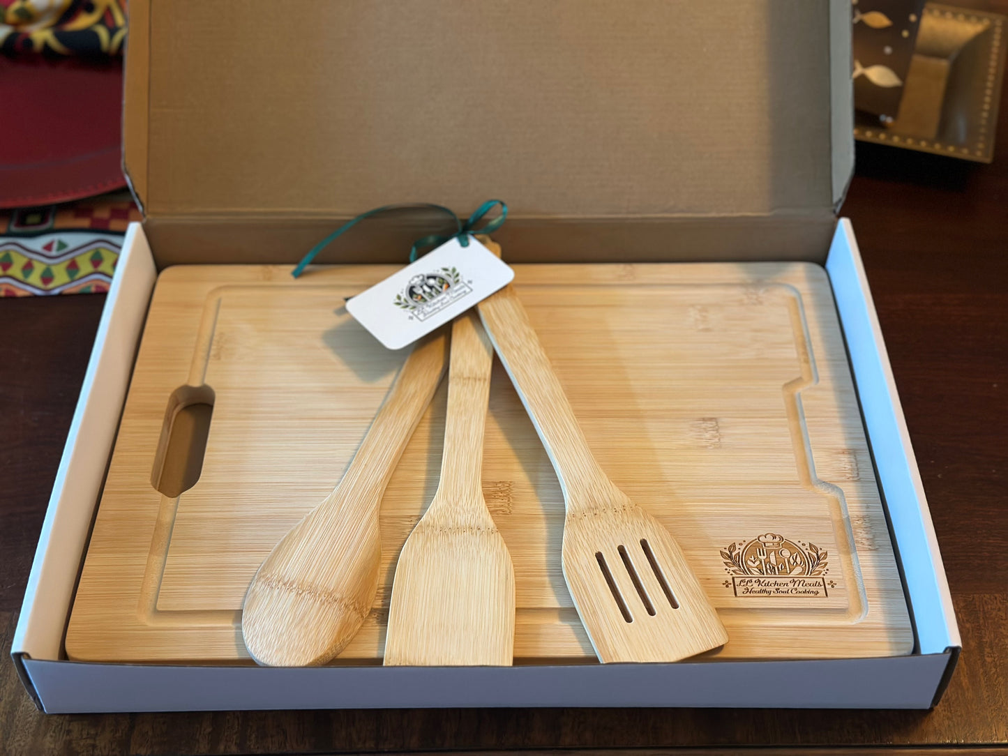 Bamboo Bliss Cutting Board with Utensils