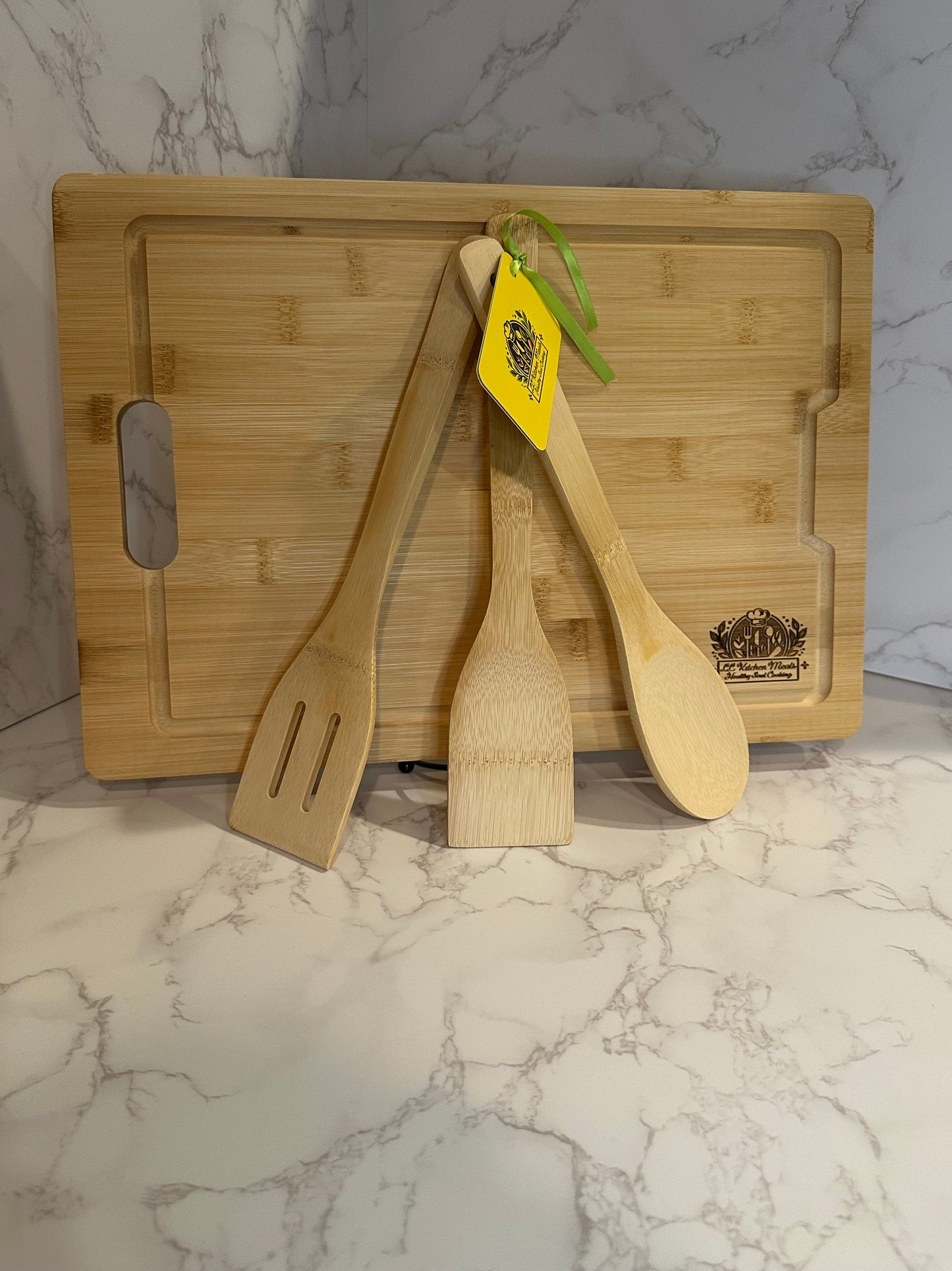 Bamboo Bliss Cutting Board with Utensils