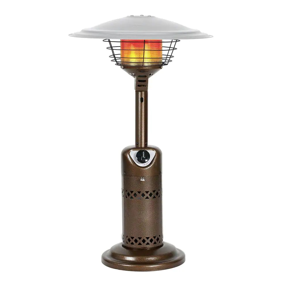 Portable Patio Heater, Outdoor Propane Table Top Heater, Bronze