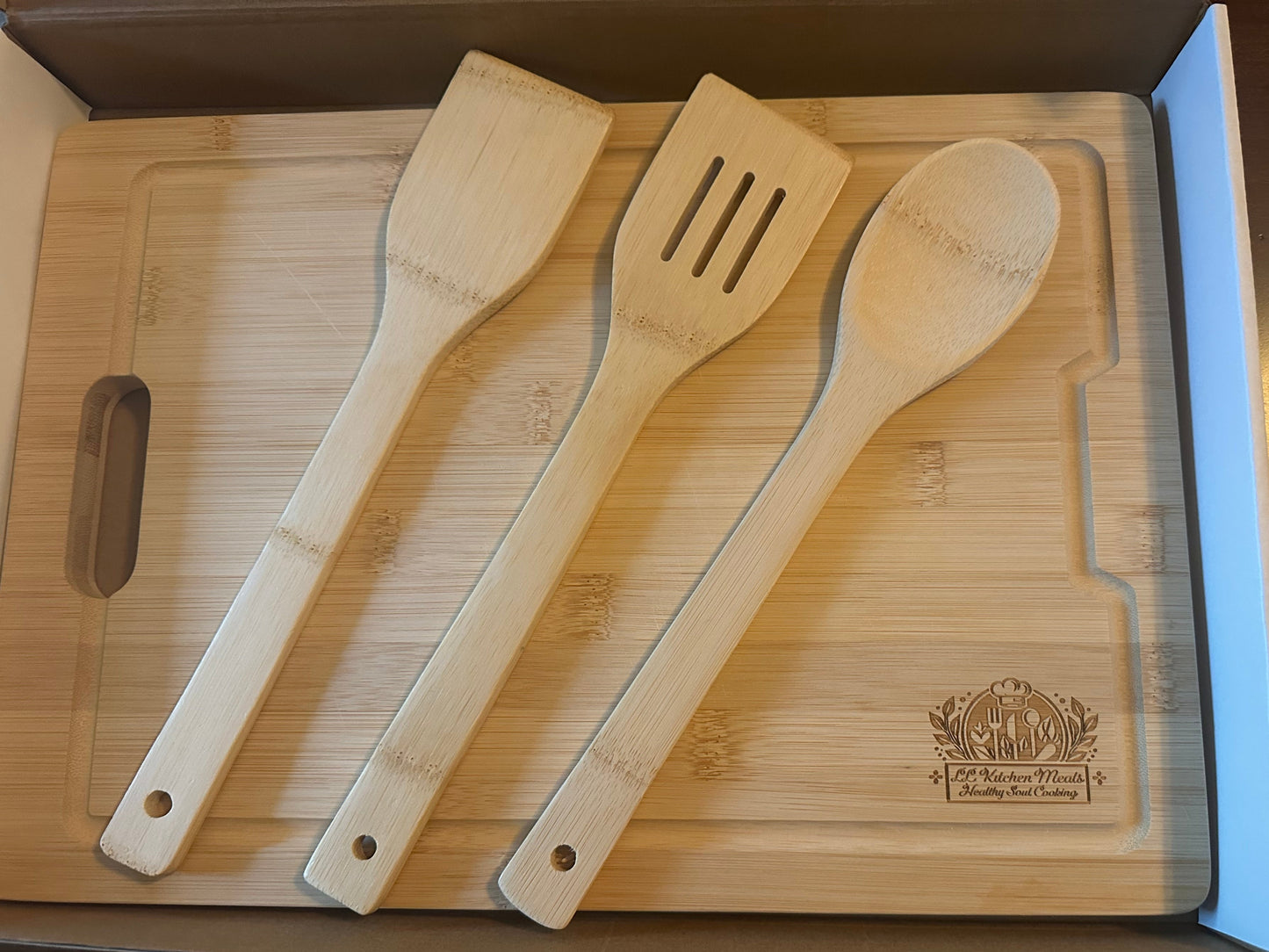 Bamboo Bliss Cutting Board with Utensils