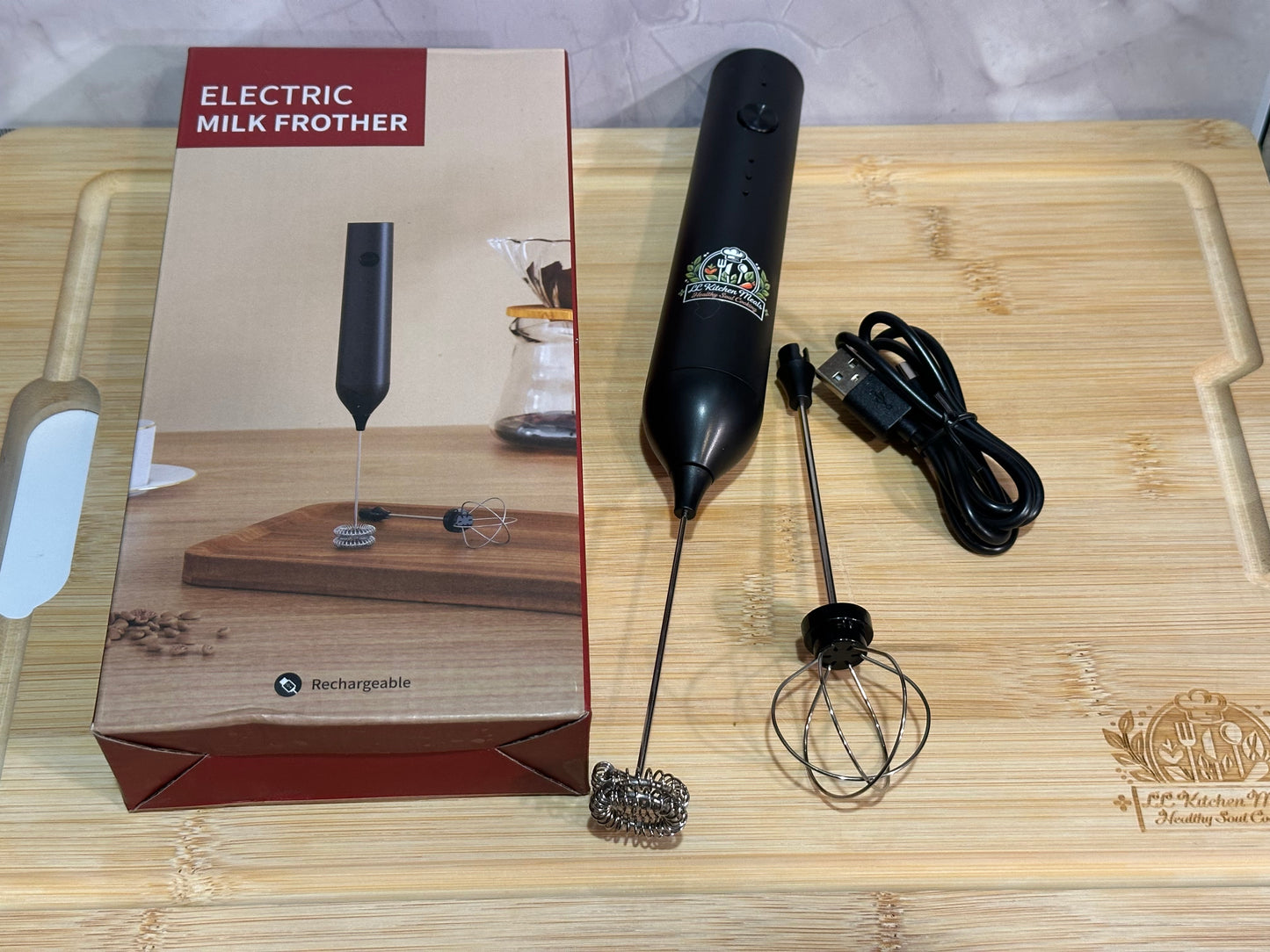 LL Kitchen Meals™ Electric Milk Frother with Bonus Egg Whisk