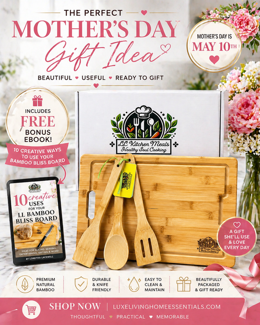 Bamboo Bliss Cutting Board with Utensils