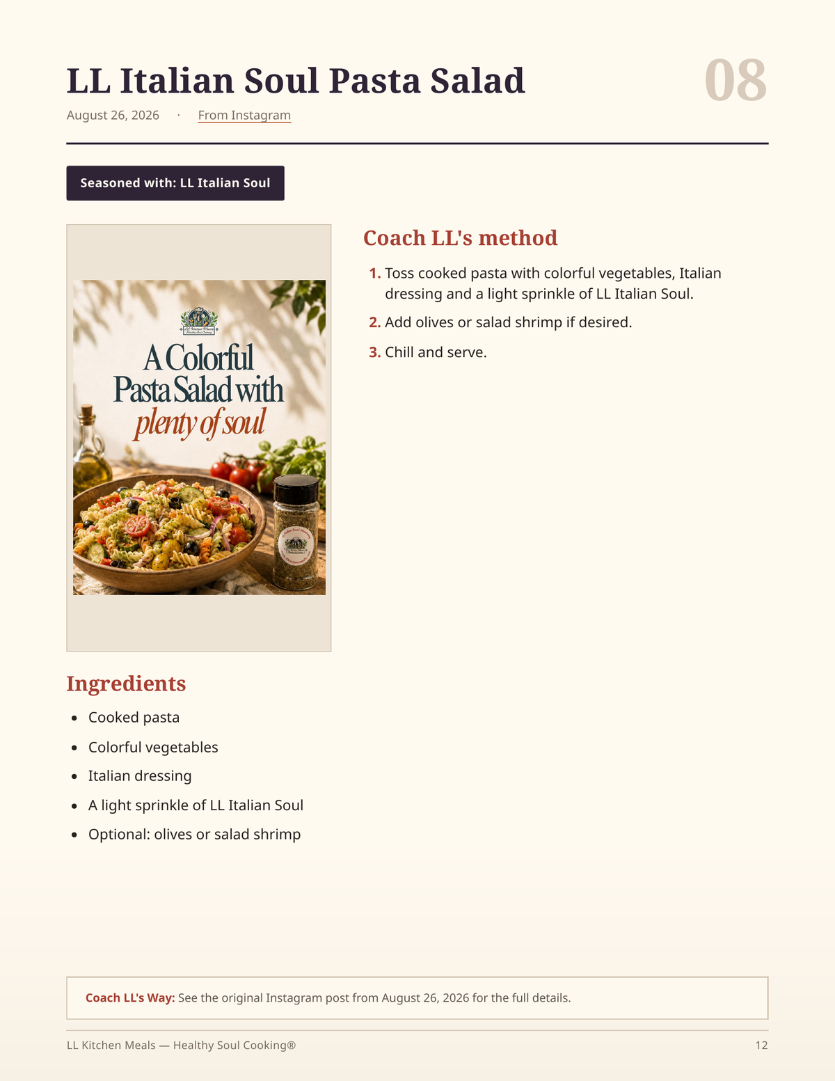 LL Kitchen Meals Recipe Book — Free Download