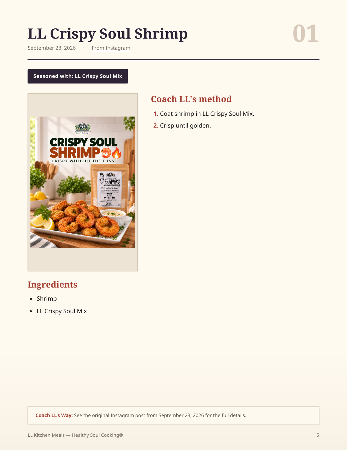 LL Kitchen Meals Recipe Book — Free Download